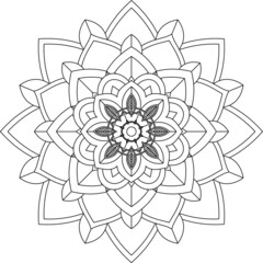 Easy Mandala coloring book simple and basic for beginners, seniors and children. Set of Mehndi flower pattern for Henna drawing and tattoo. Decoration in ethnic oriental, Indian style.