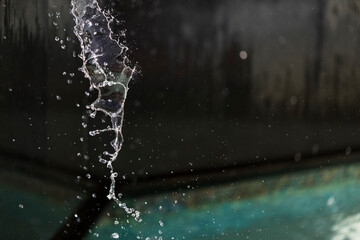 Splashing water on a sunny day