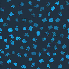 Set Sales funnel with chart, Pie infographic, Server, Data, Web Hosting and and gear on seamless pattern. Vector.