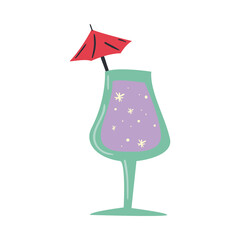 cocktail delicious with straw in white background