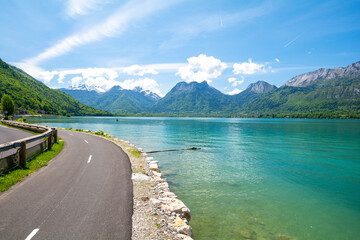 beautiful Alps and lake Annecy in France - 395056455