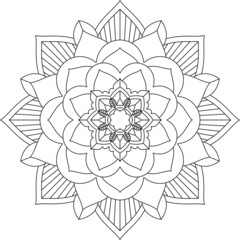 Easy Mandala coloring book simple and basic for beginners, seniors and children. Set of Mehndi flower pattern for Henna drawing and tattoo. Decoration in ethnic oriental, Indian style.