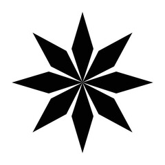 star of 8 points silhouette style icon vector design