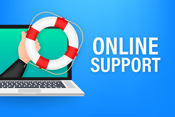 Customer service 24-7. Call center landing page. Online support center, assistance. Vector stock illustration.