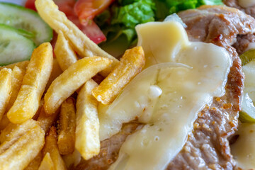 Cuban cuisine's Napoleon Pork Steak. 