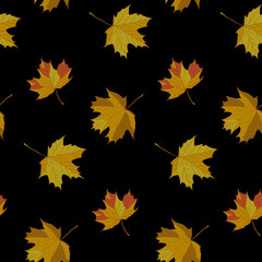 Fototapeta premium Nature background. Leaves of trees on a dark background.