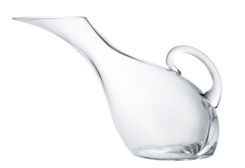 Empty glass jar isolated on white background