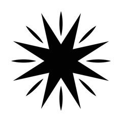 Obraz premium star with 8 points and lines silhouette style icon vector design