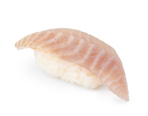 Nigiri sushi piece isolated on white background