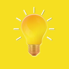 sfondo giallo con lampadina