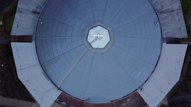Aerial view of a church in rural Oregon