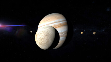 jupiter moon europa 3d rendering illustration © SN