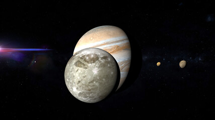 jupiter moon ganymede 3d rendering illustration © SN