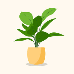 Ornamental plant design, flat image in hand drawing. Vector illustration	