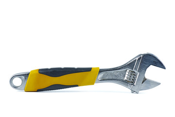 Universal pipe wrench isolated on white background