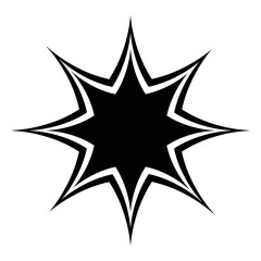 Obraz premium star of 8 points silhouette style icon vector design