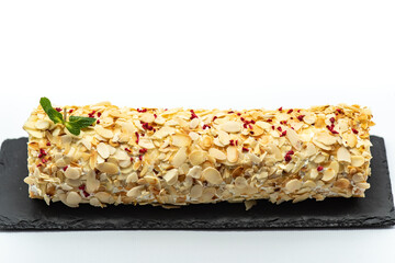 Sweet roll with cream and sponge dough