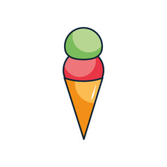 ice cream cone icon, flat style