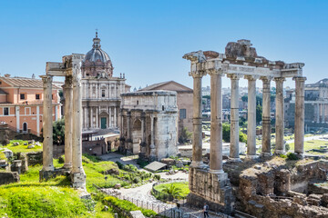 Naklejka premium wide view of the Forum Romanum in Rome