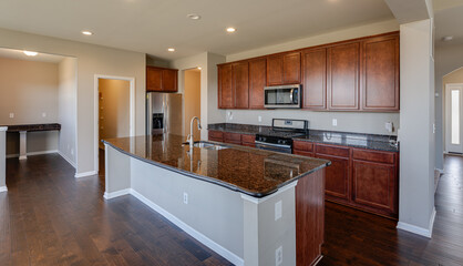 new kitchen cabinets have been installed and kitchen has been remodeled