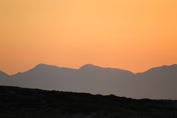sunset in the mountains