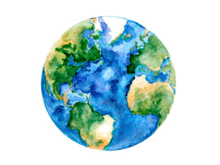 Watercolor Painted Earth
