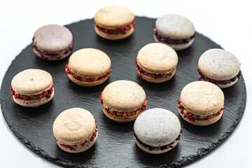 Delicious macaroons for a gift for a wedding or anniversary celebration. Sweet set.