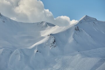 Fototapeta na wymiar Winter landscape in high mountains