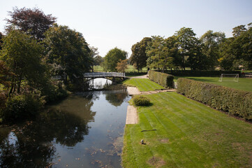 Magdalen College grounds and the River Cherwell in Oxford i the UK