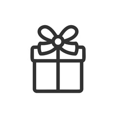 Cute Vector Gift Icon with Bow