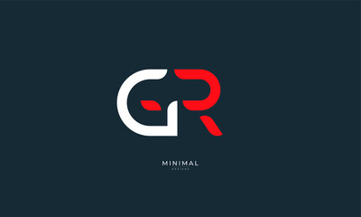 Alphabet letter icon logo GR