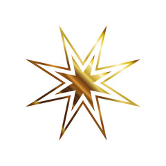 Fototapeta premium star of 8 points gold style icon vector design