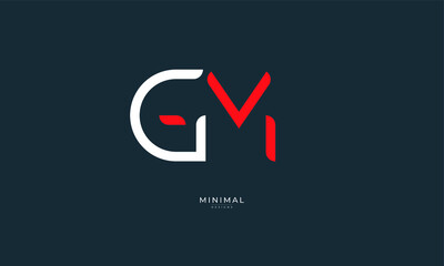 Alphabet letter icon logo GM