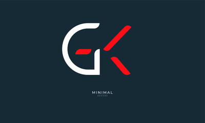 Alphabet letter icon logo GK
