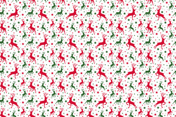 Christmas texture with silhouettes of reindeers. Xmas wallpaper. Vector
