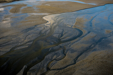 texture creata dalla bassa marea in normandia