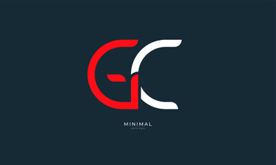 Alphabet letter icon logo GC