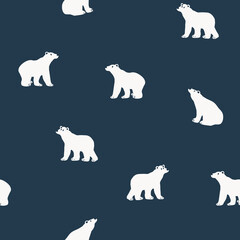 Polar Bears simple minimalistic seamless pattern for kids - for fabric, wrapping, textile, wallpaper, background.