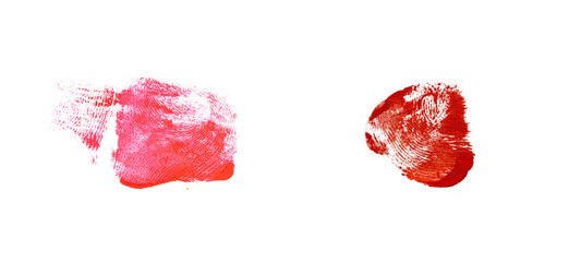 bloody fingerprint isolated on a white background - obrazy, fototapety, plakaty