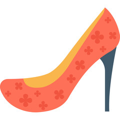 
Heel Shoes Flat Vector Icon
