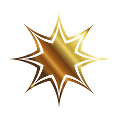Obraz premium star of 8 points gold style icon vector design