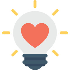 
Heart Bulb Vector Icon
