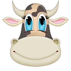 White bull with a smile	