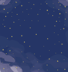 gold stars on blue sky background vector design
