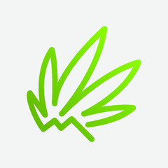 Modern logo, Green mountain leaf minimalist icon logo