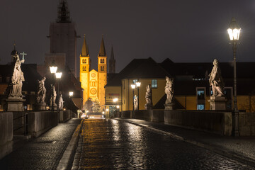 Obraz premium City of Wuerzburg with Old Main Bridge, Germany