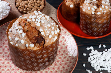 .Delicious homemade panettone with natural fermentation