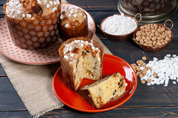 .Delicious homemade panettone with natural fermentation
