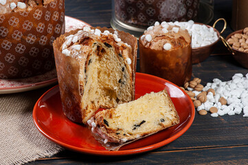 .Delicious homemade panettone with natural fermentation