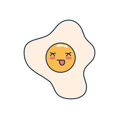 kawaii egg icon, flat style